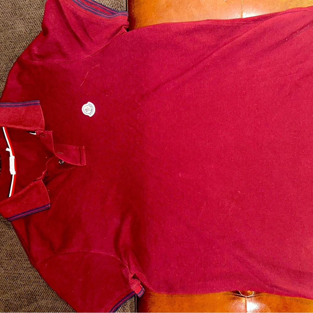 Moncler burgundy Polo size large